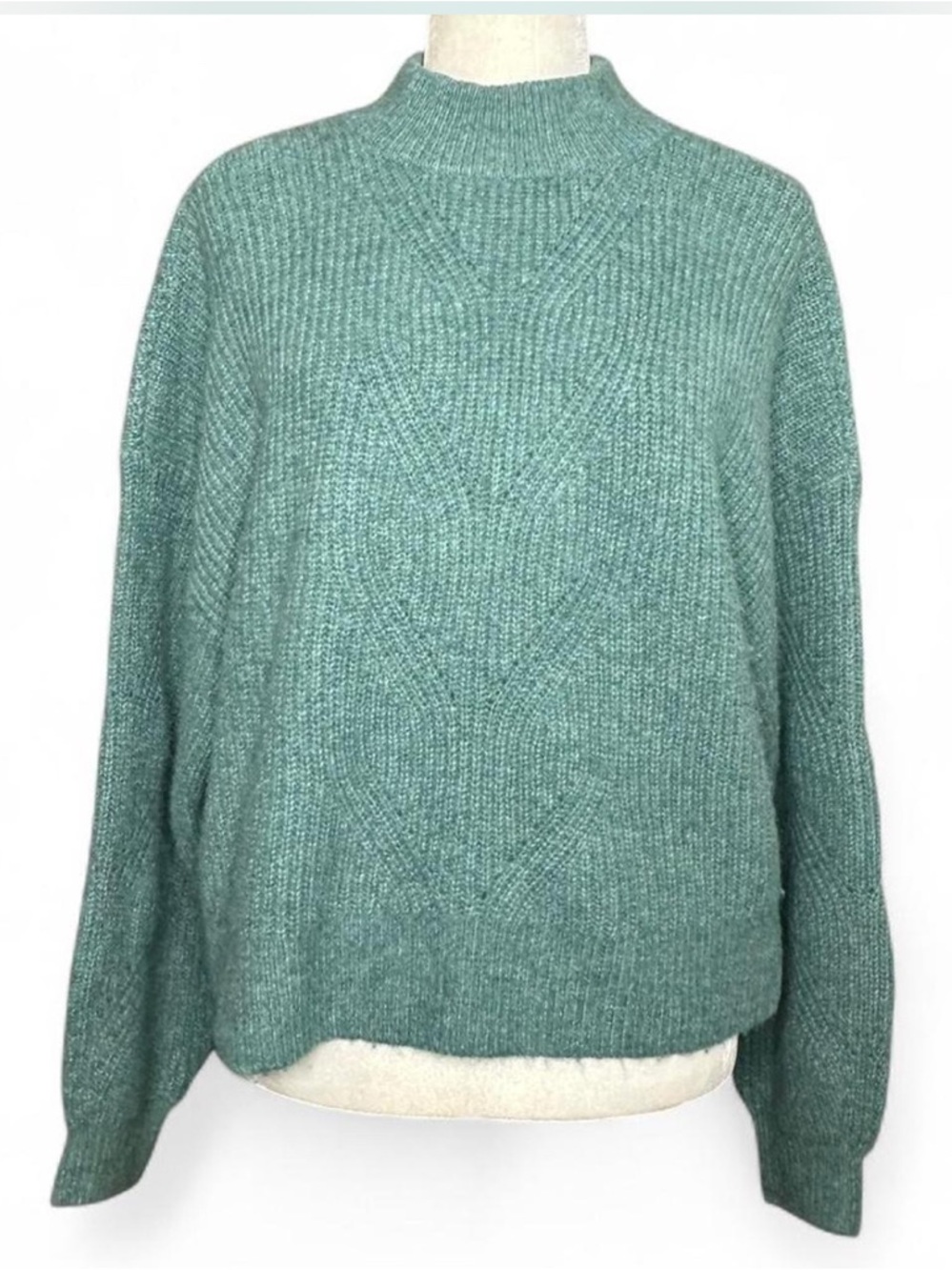 💜 Aqua Teal Turtleneck Sweater (XL)